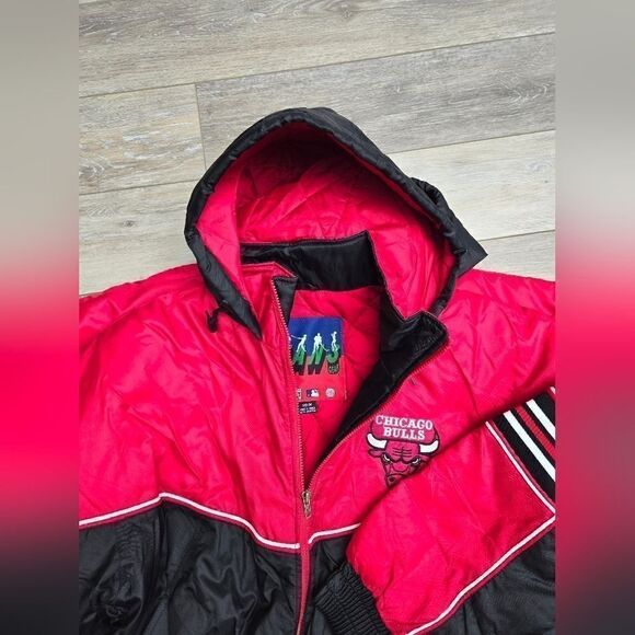 Nwt Chicago Bulls winter jacket Fans Gear NBA licensed mens med red black Jordan - Picture 13 of 16